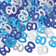 Blue Glitz 60th Birthday Table Confetti